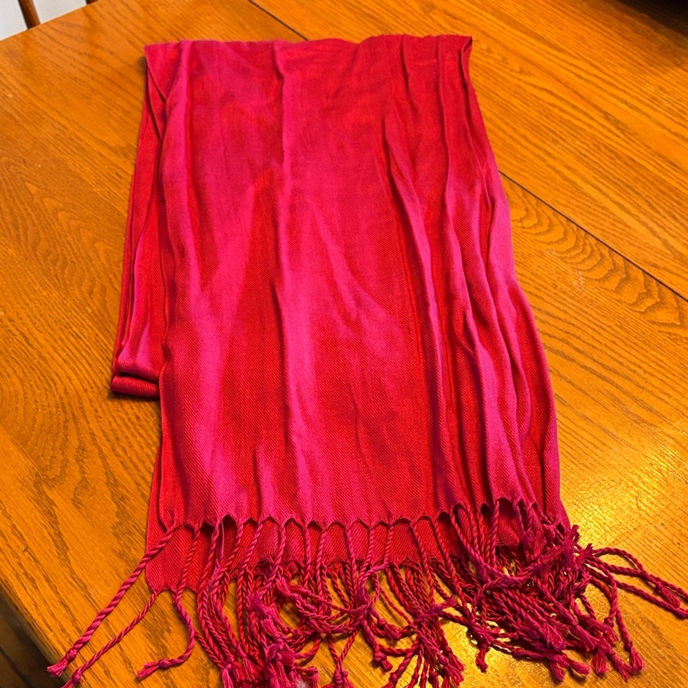 (5/$20) Elegant Pink Scarf with Fringe